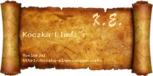 Koczka Elmár névjegykártya